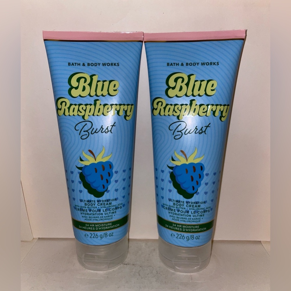 Bath & Body Works 2x Blue Raspberry Burst Body Cream 8oz Discontinued New